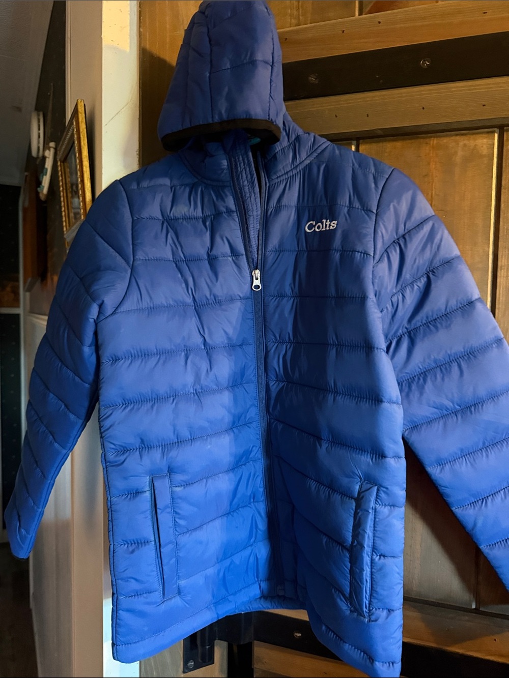 NFL Colts Kids Blue Hooded Puffer Jacket